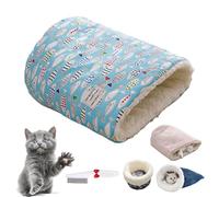 Knubbuf Cat Sleeping Bag, Cat Winter Sleeping Bag, Cat Sleeping Bag for Indoor Cats, Pet Mat Warming Pad Sack, Removable and Washable Medium and Large Pet Warming Pad (G)