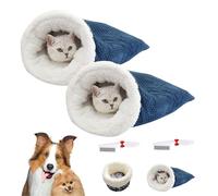 Knubbuf Cat Sleeping Bag, Cat Winter Sleeping Bag, Soft Plush Large Cat Sack Warm Cat Bed, Pet Mat Warming Pad Sack, For Indoor Cats and Small Dogs (2PCS)