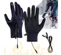 Knubbuf Hygosport Rechargeable Heated Electric Touchscreen Gloves, Hygosport Heated Gloves Rechargeable, USB Heated Gloves for Men Women - Windproof Waterproof (Blue, XL)