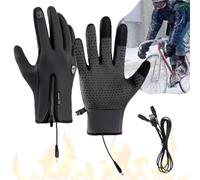 Knubbuf Hygosport Rechargeable Heated Electric Touchscreen Gloves, Hygosport Heated Gloves Rechargeable, USB Heated Gloves for Men Women - Windproof Waterproof (Grey, M)