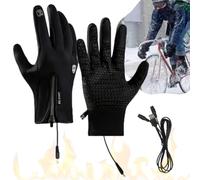 Knubbuf Hygosport Rechargeable Heated Electric Touchscreen Gloves, Hygosport Heated Gloves Rechargeable, USB Heated Gloves for Men Women - Windproof Waterproof (Black, XL)