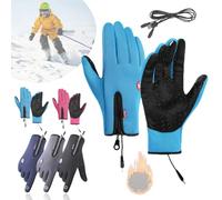 Knubbuf Hygosport Rechargeable Heated Electric Touchscreen Gloves, USB Heated Gloves Rechargeable, Hygosport Waterproof Gloves for Women and Men (Navy, M)