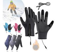 Knubbuf Hygosport Rechargeable Heated Electric Touchscreen Gloves, USB Heated Gloves Rechargeable, Hygosport Waterproof Gloves for Women and Men (Grey, L)
