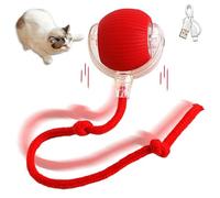 Knubbuf Interactive Rolling Ball for Dogs, Electric Dog Ball Toy, Automatic Rolling Ball Electric Dog Toys with Tail, Smart Automatic Rolling Pet Ball for Indoor Large Small Cats & Dogs (Red)