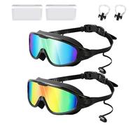 Knubbuf My Cool Summer Goggles, No Leaking Swim Glasses for Men Women Youth, Swimming Goggles with Ear Plugs, Anti Fog Swimming Goggle, Adjustable Elastic Band (Style M)