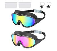 Knubbuf My Cool Summer Goggles, No Leaking Swim Glasses for Men Women Youth, Swimming Goggles with Ear Plugs, Anti Fog Swimming Goggle, Adjustable Elastic Band (Style N)