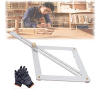 Knubbuf Premium Corner Angle Finder, 2025 New Angle Finder Tool with Locking Metal Knobs, Stainless Steel & Aluminium Alloy, 380mm, Silver
