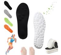Knubbuf Steppers Comfort Boosting Massage Insoles for Men and Women, Memory Foam Insoles with Arch Support - Breathable and Shock-Absorbing (Black, 45-46)