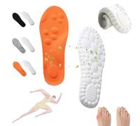 Knubbuf Steppers Comfort Boosting Massage Insoles, Memory Foam Insoles with Arch Support for Men and Women (Orange, 39-40)
