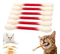 Knubbuf Swabs Cat Toys with Catnip | 6 Pk Durable Cotton Swabs Cat Toys | Interactive Kitten Teething Sticks & Chew Toys | Big Felt Kitty Kicker Accessories for Indoor Boredom Relief (Red)