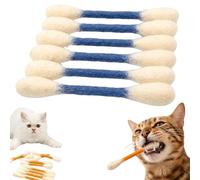 Knubbuf Swabs Cat Toys with Catnip | 6 Pk Durable Cotton Swabs Cat Toys | Interactive Kitten Teething Sticks & Chew Toys | Big Felt Kitty Kicker Accessories for Indoor Boredom Relief (Blue)
