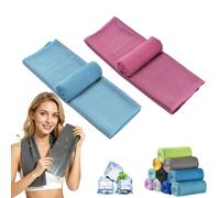Knubbuf Towelnado Ice Towel, Soft Breathable Cooling Towels for Hot Weather, Quick Dry Microfibre Cool Scarf for Neck, Ideal for Running, Sports and Summer Activities (2pcs-C,30 x 100cm)