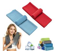 Knubbuf Towelnado Ice Towel, Soft Breathable Cooling Towels for Hot Weather, Quick Dry Microfibre Cool Scarf for Neck, Ideal for Running, Sports and Summer Activities (2pcs-E,30 x 100cm)