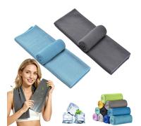 Knubbuf Towelnado Ice Towel, Soft Breathable Cooling Towels for Hot Weather, Quick Dry Microfibre Cool Scarf for Neck, Ideal for Running, Sports and Summer Activities (2pcs-B,30 x 100cm)