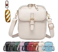 Knubbuf Urvashi Crossbody Leather Bag, Successive Crossbody Leather Bag, Urvashi Crossbody Bag, with Built In Wallet, Adjustable Strap, RFID Cross Body Bag Women for Daily Use and Travel (White)