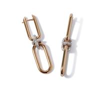 Knuckle Dust Double Hoop Earrings In 18ct Yellow Gold With Diamonds