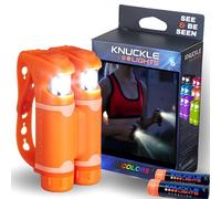 Knuckle Lights Colors - Night Running Lights for Runners and Walkers. Bright Flood Beams Light Your Entire Path. Great Dog Walking Light and Running Flashlight (Orange)