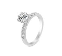 Knuckle Rings for Women, Bohemian Rings 9K White Gold with 4 Prong Round Shape Moissanite Size J 1/2