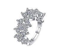 Knuckle Rings for Women, Wedding Ring 18K White Gold Hollow Flower Waterdrop Moissanite Size J 1/2