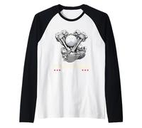 Knucklehead Old School Engine Retro Motorcycle Biker Raglan Baseball Tee