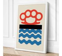 Knuckles and Waves Minimalist Canvas Wall Art Print 30x20 Inch | White