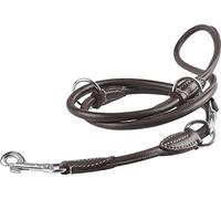 Knuffelwuff - Hoopa - Adjustable Round Leather Dog Lead - Brown - Length 200cm - Width 0.8cm