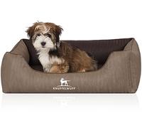 Knuffelwuff Laser-Quilted Artificial Leather Orthopaedic Dog Bed Outlander M-L Small 85 x 63cm Natural/Brown