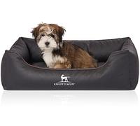 Knuffelwuff Laser Quilted Synthetic Leather Orthopaedic Madison Dog Bed, Medium/Large, 85 x 63 cm, Black