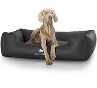 Knuffelwuff Laser Quilted Synthetic Leather Orthopaedic Madison Dog Bed, X-Large, 105 x 75 cm, Black