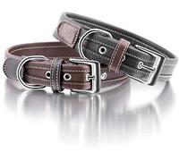Knuffelwuff Midpines Leather Dog Collar, 30-37 cm, Brown