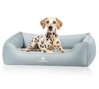 Knuffelwuff Olive Orthopaedic Dog Bed, S - Petrol, Easy Clean Suede Look, Memory Foam, Water-Repellent, Washable, Joint-friendly, Robust for Small to Large Dogs