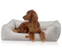 Knuffelwuff Orthopedic Corduroy Nunavut Hand Woven Character XXL 120 x 85 cm Light Grey - Removable Cover - Washable - For Large, Medium and Small Dogs