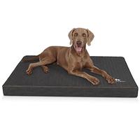 Knuffelwuff Palomino Orthopaedic Dog Mat Made of Laser Quilted Faux Leather XXXL 135 x 90 cm Black - Non-Slip Base - Easy to Clean - for Large, Medium and Small Dogs