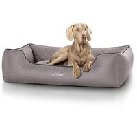 Knuffelwuff Quilted Dog Bed Made of Synthetic Milan Leather, 2X-Large, 120 x 85 cm, Antique Brown