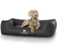 Knuffelwuff Quilted Dog Bed Made of Synthetic Milan Leather, X-Large, 105 x 75 cm, Black
