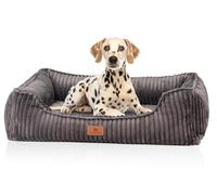 Knuffelwuff Sedona Orthopaedic Dog Bed Made of Wide Corduroy XXL 120 x 85 cm Grey Removable Cover Washable for Large, Medium and Small Dogs
