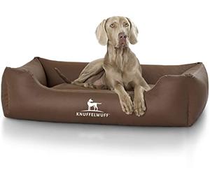 Knuffelwuff Sidney Leather Dog Bed, X-Large/3X-Large, 155 x 105 cm, Brown