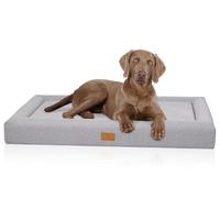 Knuffelwuff TIVA M-L Orthopaedic Dog Bed 80 x 60 cm Light Grey Easy Clean Fabric Water-Repellent Memory Foam Mattress Washable 30 °C Flat Design Gentle on the Joints Small to Large Dogs