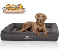 Knuffelwuff Yukon XXXL Orthopaedic Dog Bed Made of Velour with Handwoven Character 155 x 125 cm Anthracite