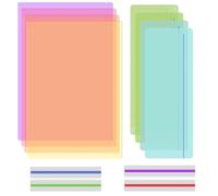 KNUIUYY 12 PCS Dyslexia Overlays A4 Coloured Overlays for Dyslexia Reading Ruler for Students to Reduce Visual Stress, for Adults Students ADHD Aids to Increase Reading Comfort and Speed