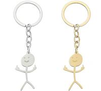 KNUIUYY 2 Pcs Funny Keychain, Personalised Smiling Keyring, Finger Keyring,Matching Keychains,Cool Gifts for Women,Personalized Distance Friendship Gifts for Couple Friends Brothers