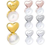 KNUIUYY 4 Pairs Love Earrings Back for Droopy Ears,Silicone Earring Backs for Heavy Earrings and Studs,Multi-Colour Silicone Earring Lifters Backs,Women Safety Stoppers for Heavy Studs