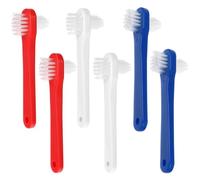 KNUIUYY 6 Pcs Denture Brush Set, Rubber Double Sided Multi Layered Bristles, Portable Retainer Cleaning Toothbrush with Double Bristle Head, Cleaning Brush for Mouth Guards, Oral Appliance Care