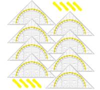 KNUIUYY 8 Pcs Protractor,180 Degree Clear Plastic Protractors for Angle Measurement, Transparent Plastic 45°Triangle Ruler,for School Classroom,Office Drafting and Engineering Supplies