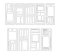 KNUIUYY 9pcs Planner Stencils Templates, Handmade Flexible Record Template, Multifunctional Reusable Stencils Drafting Tools, for DIY Scrapbooking Notebooks Journal and Daily Planning
