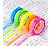 KNUIUYY Highlighter Tape, 10 Rolls Transparent Highlighter Strips, Removable Neon Fluorescent Strips Transparent, Colorful Index Tabs, Book Annotation Kit for Students Teachers Marking Books Reading