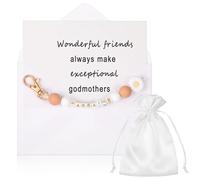 KNUIUYY Will You Be My Godmother Gift Include 1 Pcs Keychain, 1 Pcs Card with Envelope, Expecting Baby Card, We're Pregnant