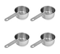 Knupp Co. 4-Pack 1/3 Cup Stainless Steel Measuring Cup | 80 ml | 3 oz | Single Cup for Wet & Dry Ingredients | Dog Food Scoop