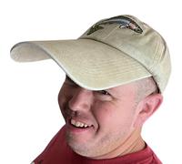 Knupp Co. Smalls Sandlot Hat Replica - 6 Inch Extra Long Brim Baseball Cap with Fish Logo | Smalls Hat for Sandlot Costume, Halloween, Cosplay, Baseball Fan Gear, Movie-Inspired Throwback Accessory