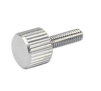 Knurl Head Screw 5pcs Knurled Thumb Screw M2-M6, High Strength Plain Flat Type 304 Stainless Steel for DIY Supplies(M3x25mm)